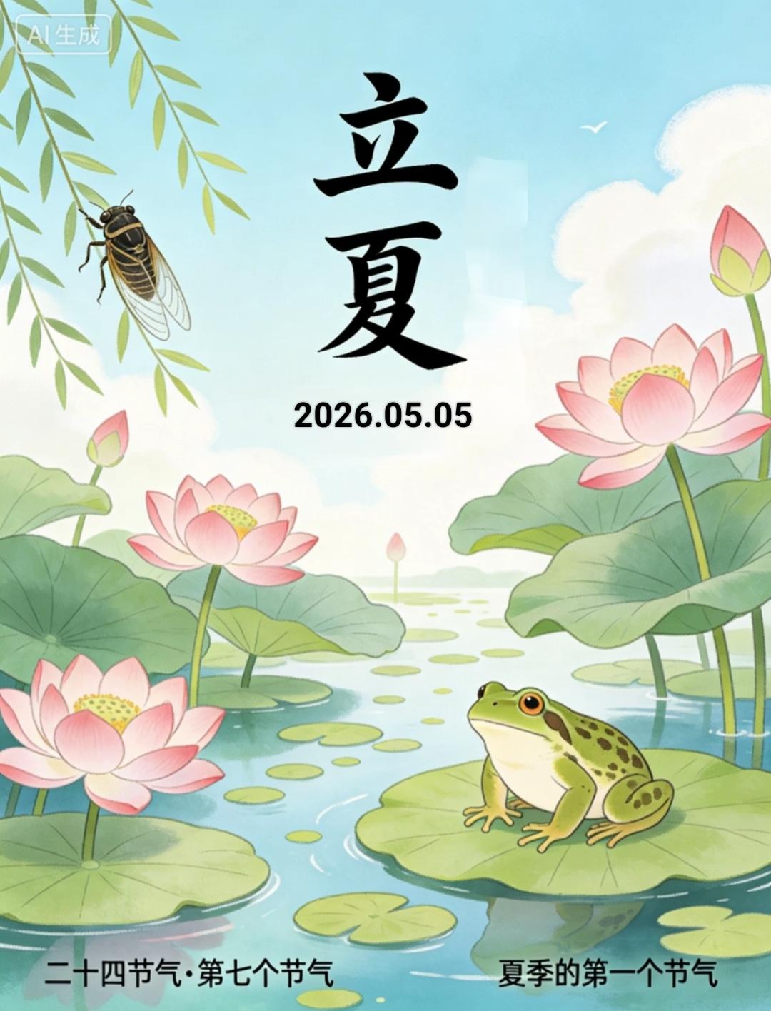 早安！立夏[玫瑰]清风拂晓迎晨光，立夏如约启夏章。丙午流年五月至，山河入