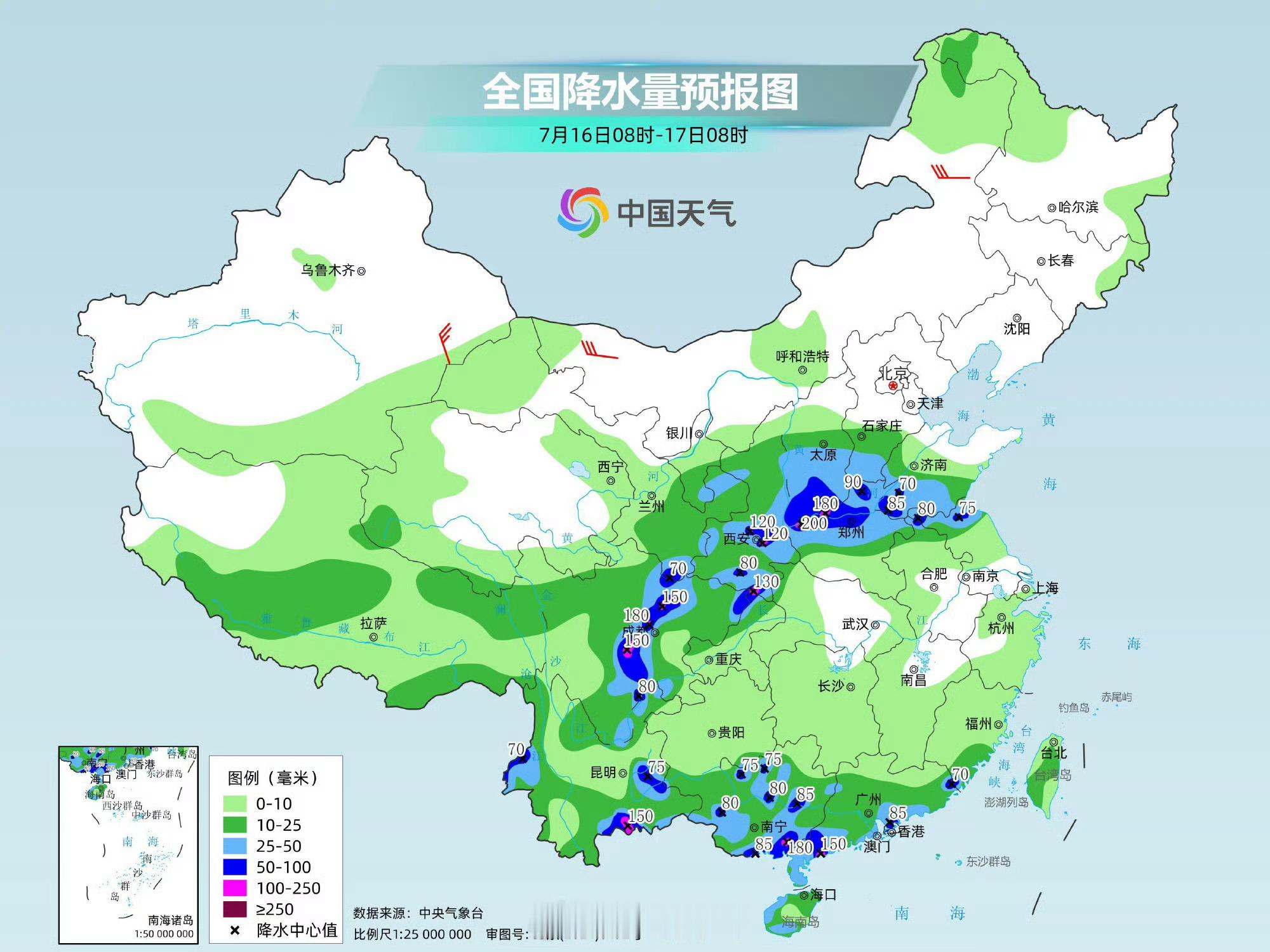【天气预报】7月15日至21日，新疆大部、内蒙古西部、四川盆地东部、陕西南部、河