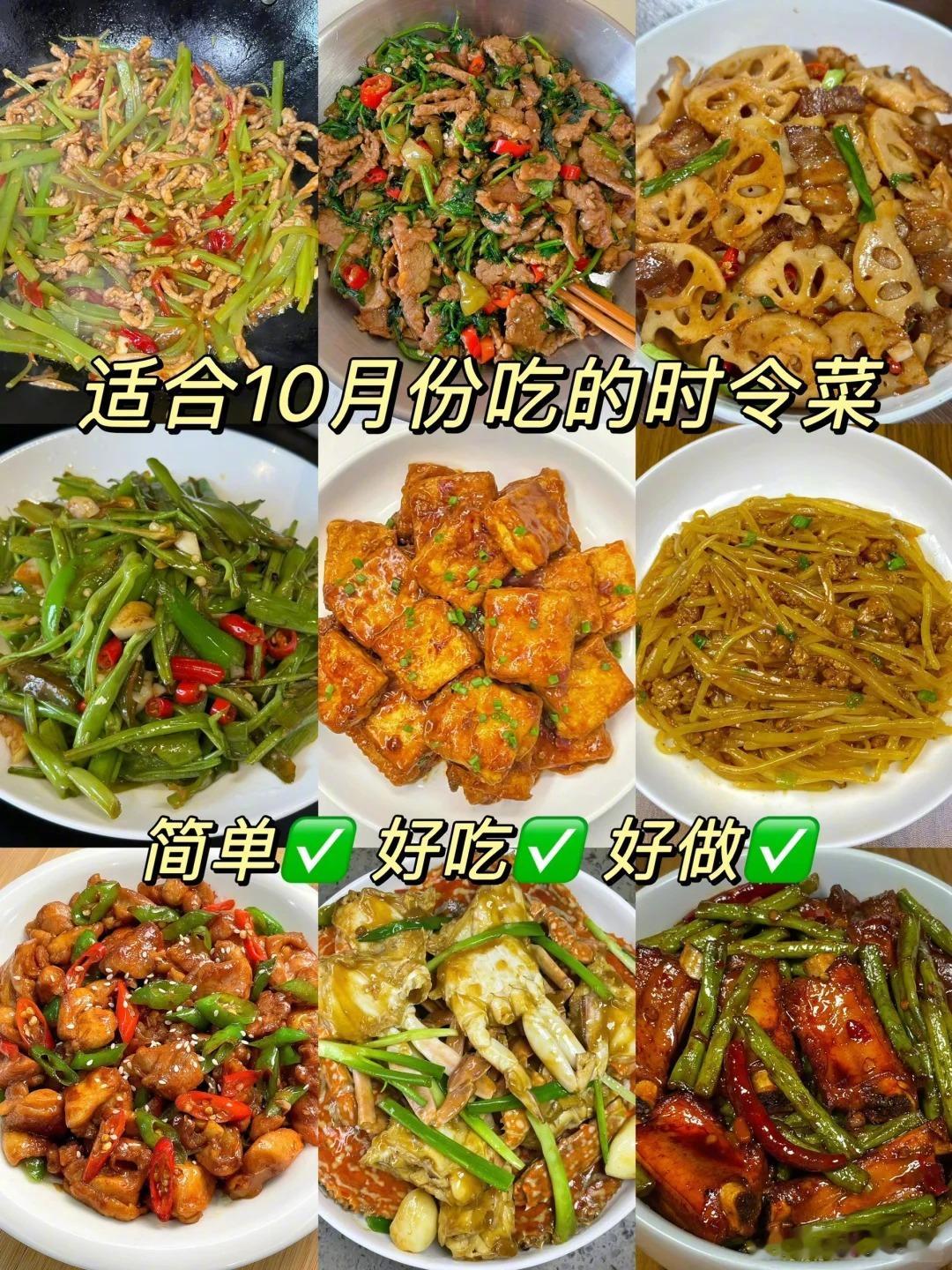 适合10月份吃的时令菜🥬简单、好吃、好做😋家常菜快手菜简单美食治愈系美食​