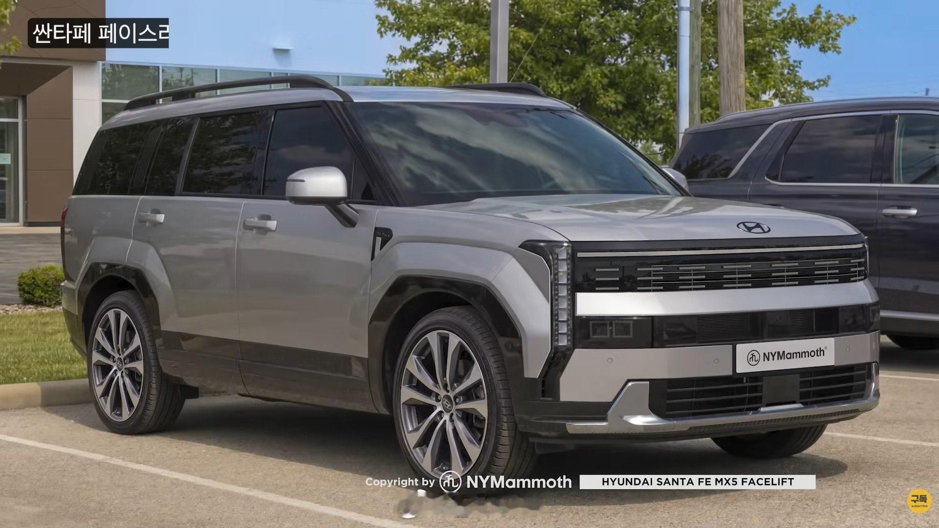 中期改款现代胜达最新渲染图之前网友说没有尾部造型效果，现在它来了！中期改款现代