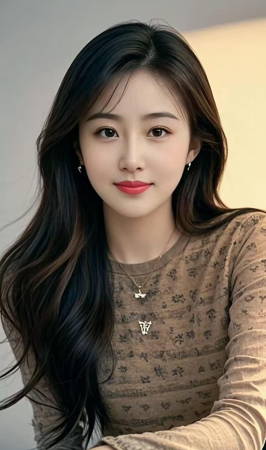 温柔甜美的少女，微笑中散发着温暖的光芒。