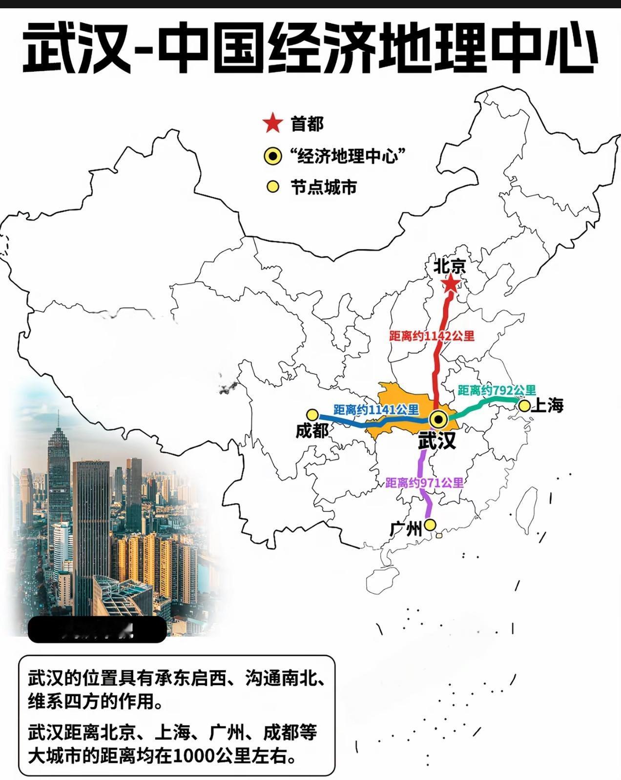 武汉最大的底牌，就是独一无二的地理位置！北上北京、南下广州、东去上海