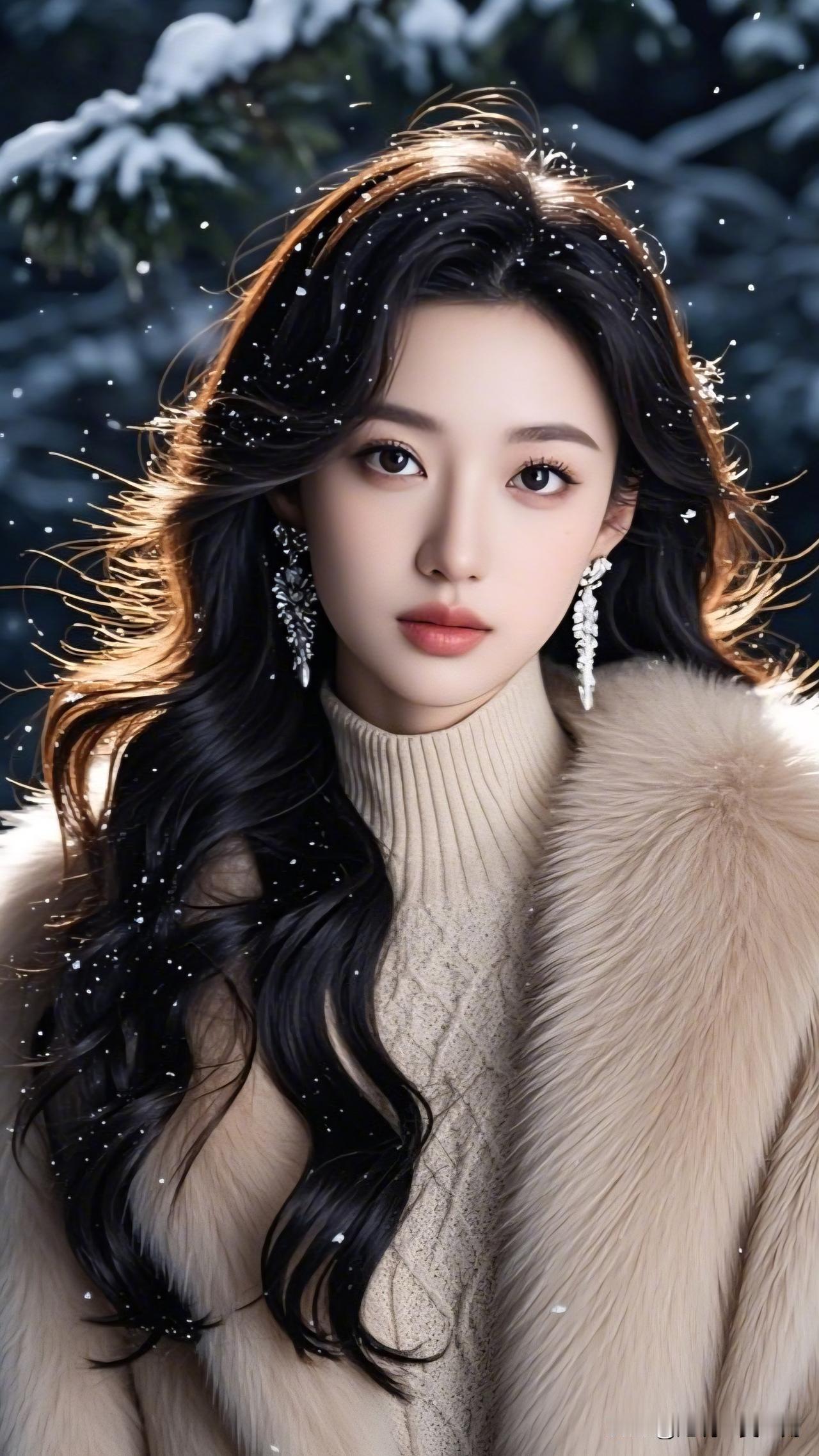 雪中美人影。风里玉人姿。百搭配饰分享冬日雪景中的温柔女神，美如画！