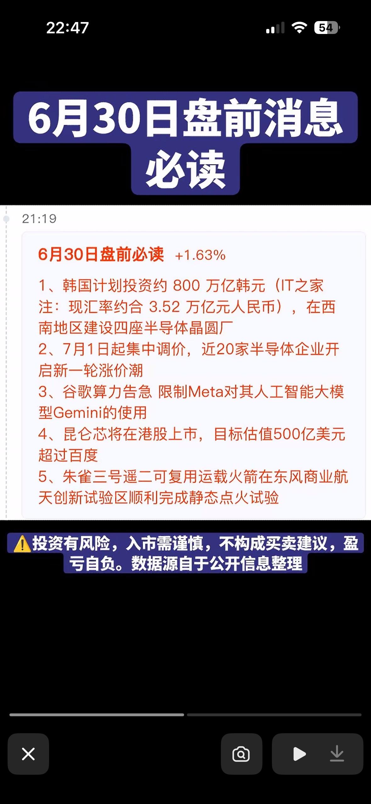 6月30日盘前必读：五大科技新闻，带你把握市场脉搏！6月30日盘前有不少科技