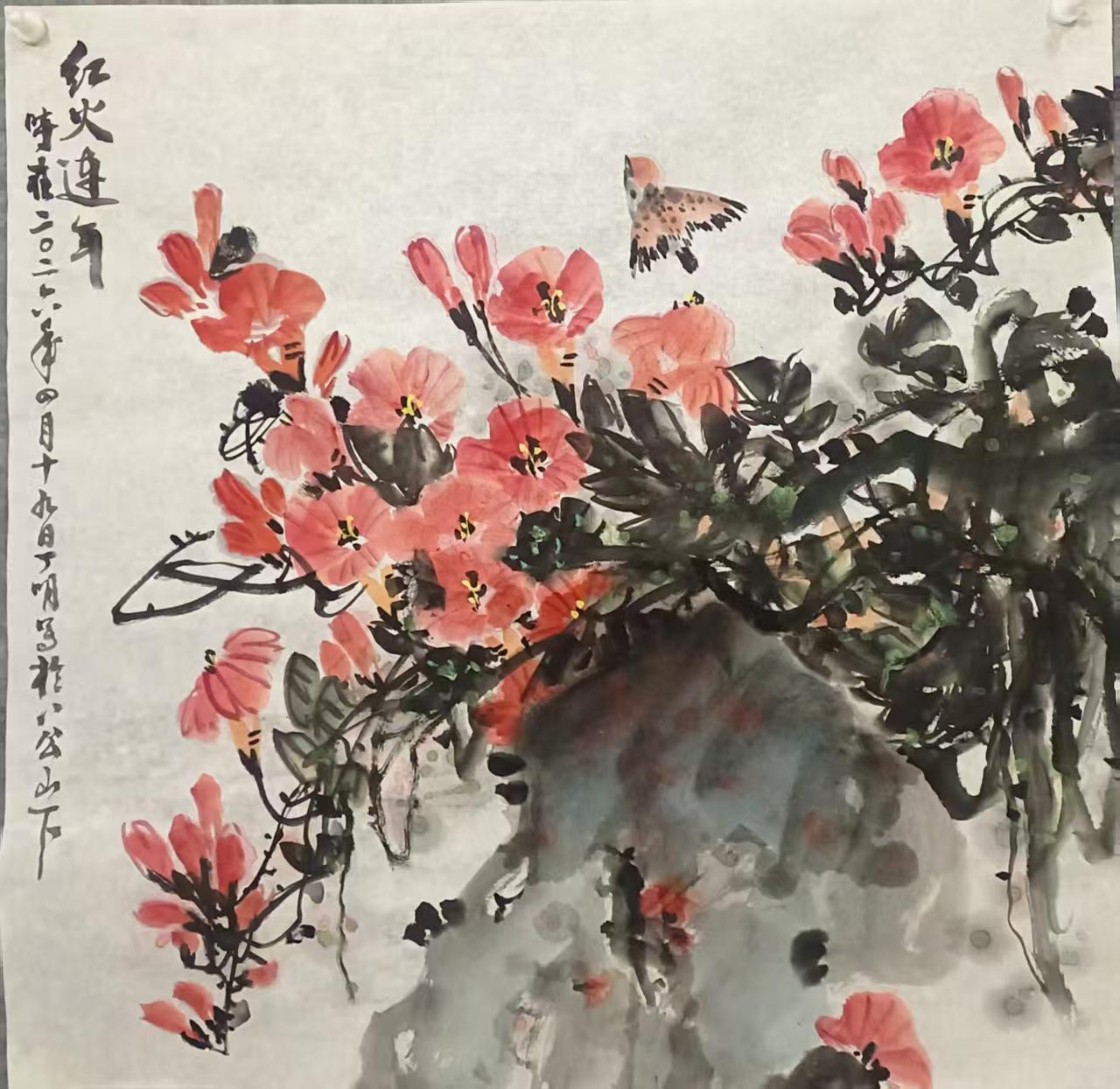 丁明花鸟画作品欣赏（两幅）