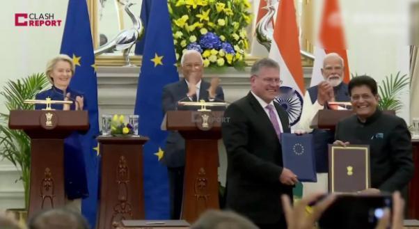 印度欧盟签下历史性协议，冯德莱恩激动宣布“欧洲做到了”，全球笑而不语 在遭美