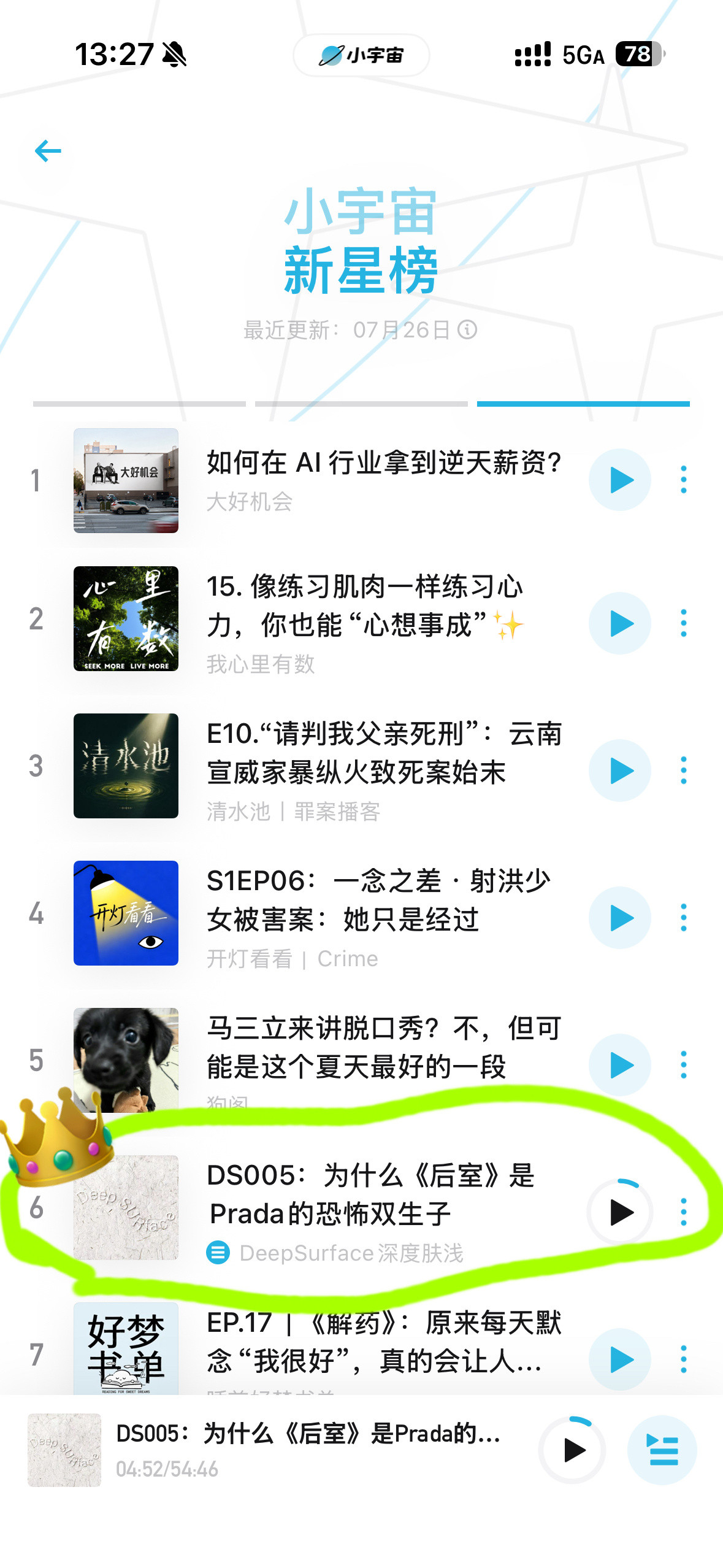 嘻嘻时隔八百年，悄咪咪更新了一集DeepSurface，还冲上小宇宙新星榜啦，欢