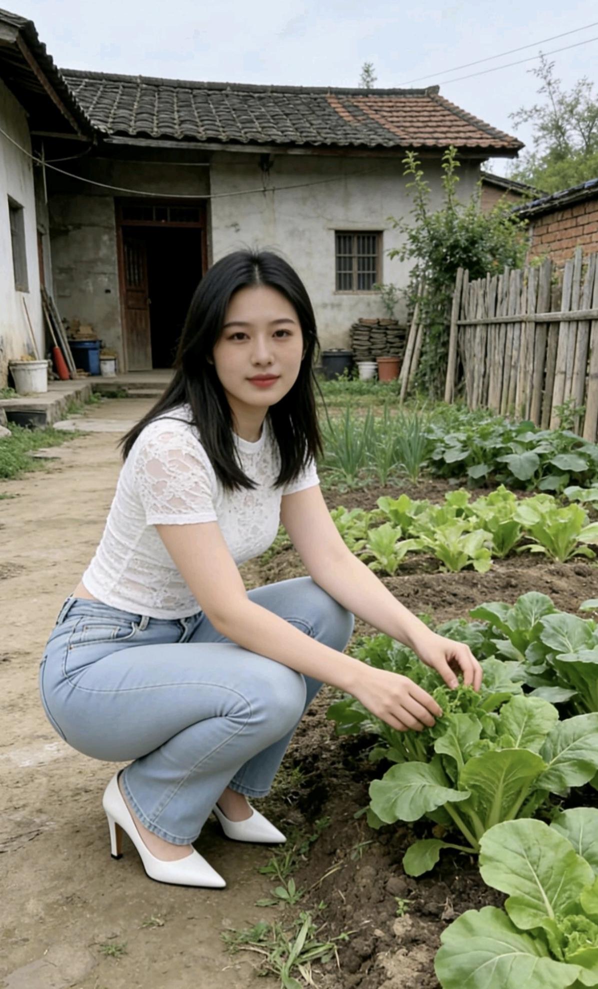 爸妈惜地是宝贝，星星点点不浪费。小院一半种上菜，…………………………请你