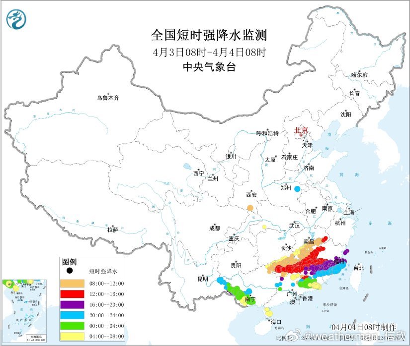 【雨雪和对流】昨天到今晨，北方高空槽+地面气旋，南方高空槽+低涡切变线，导致南北