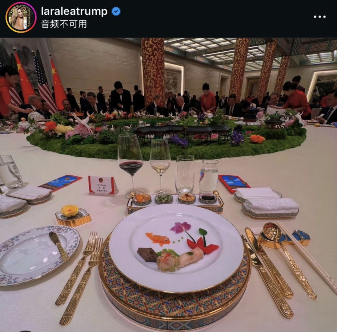 特朗普二儿媳发布的照片，国宴现场的无糖可乐。热点现场特朗普警告台独