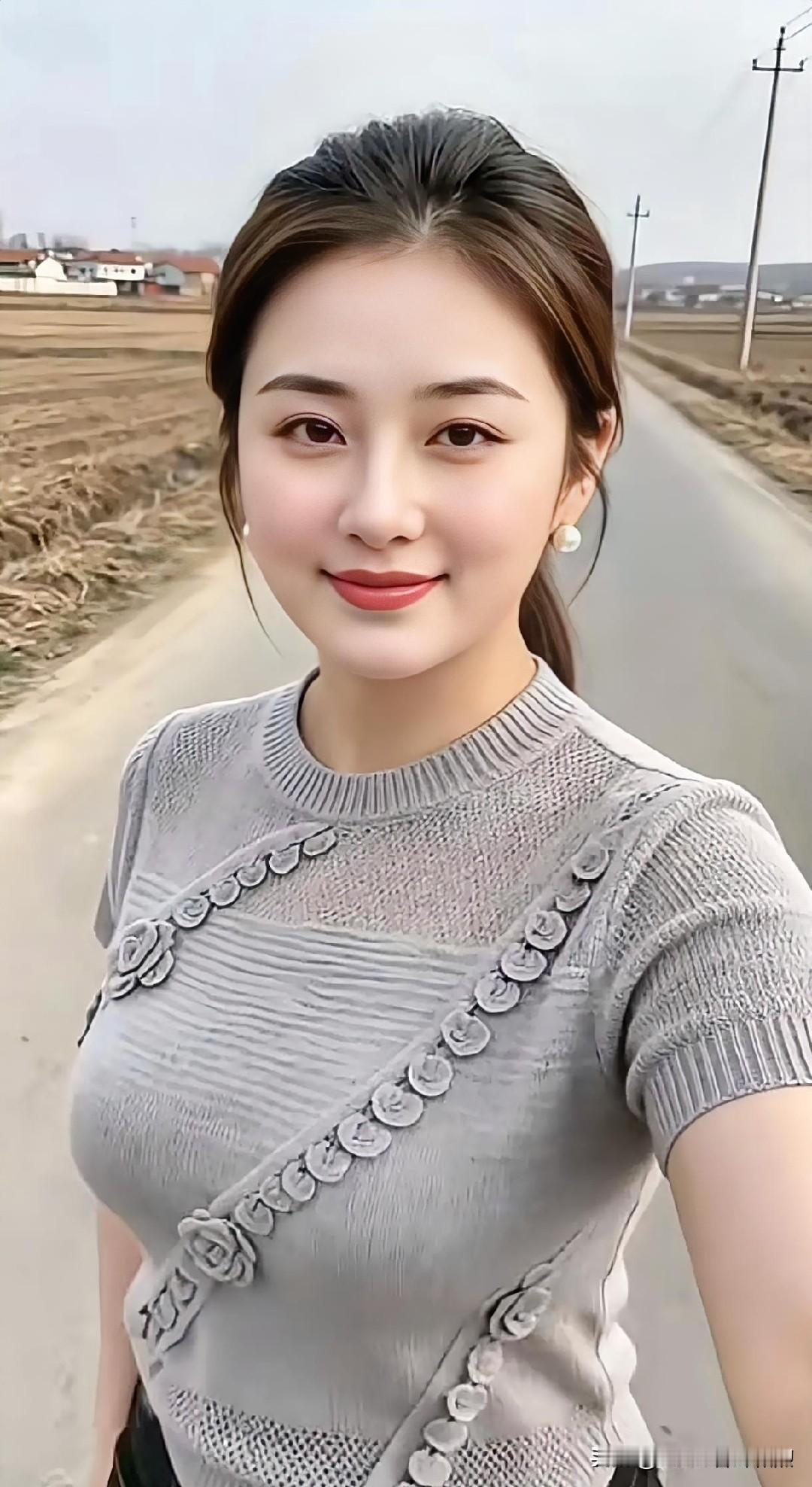 灰调针织点缀立体繁花，于乡野小径回眸，温柔了岁月风景。
