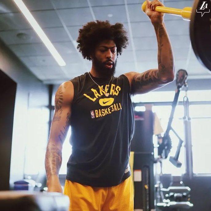 看来是一方水土养一方人，AD到了独行侠不到半年增重几十磅，看看原来湖人的AD。想