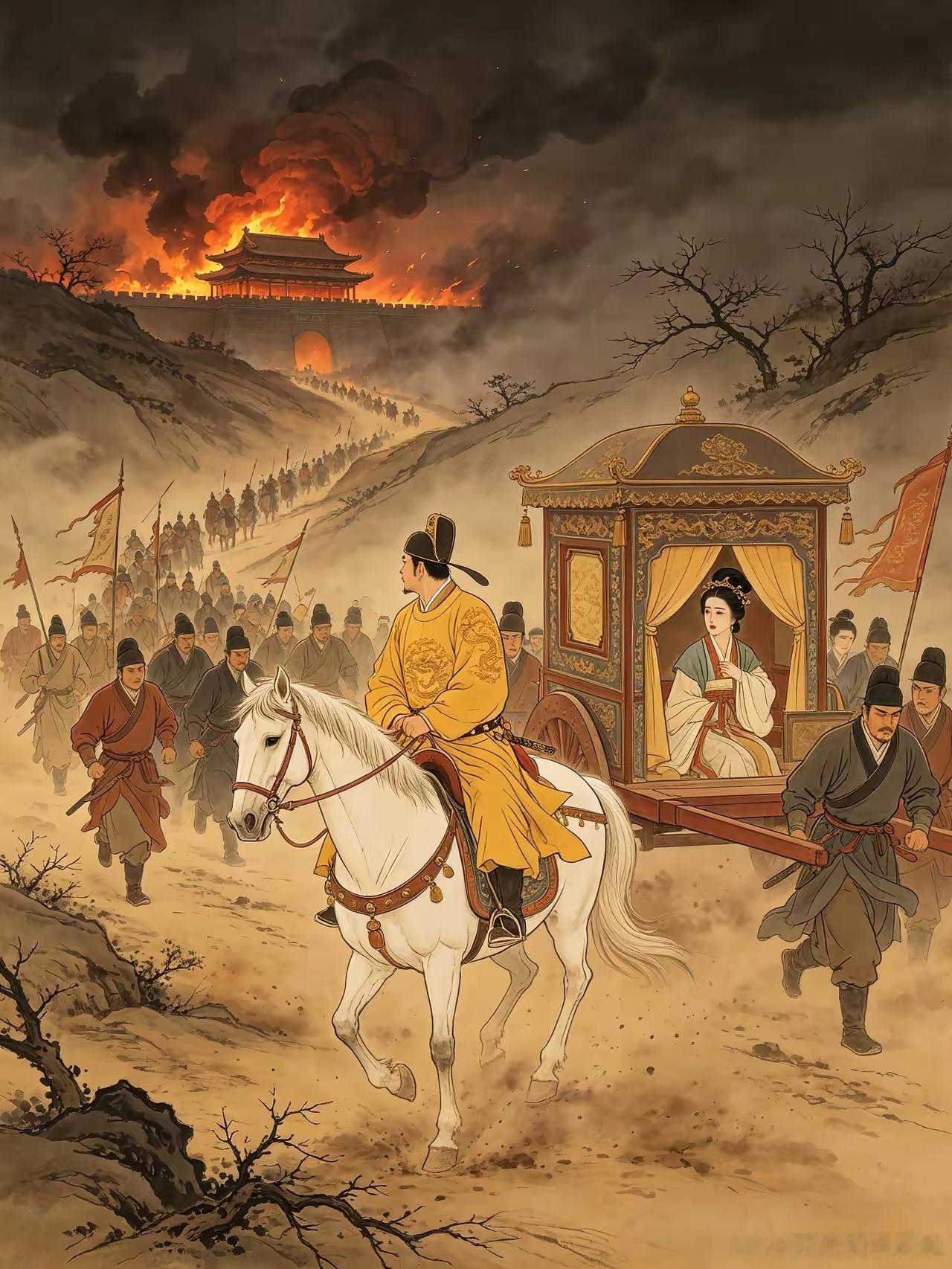 历史安史之乱打到756年，唐军基本已经认输了。潼关失守，长安沦陷，唐玄宗带着杨