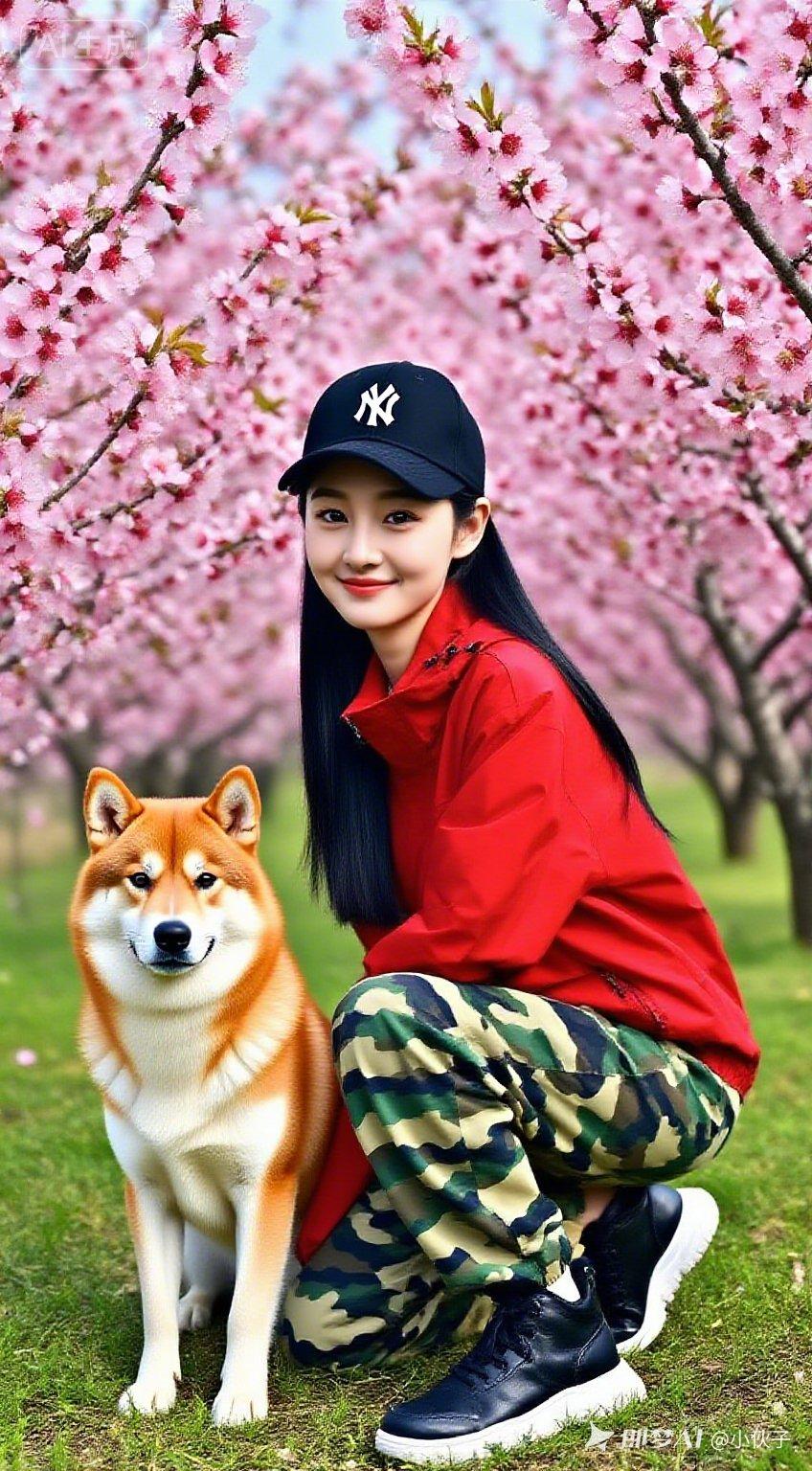 樱花树下，与狗狗的甜蜜时光🌸🐾