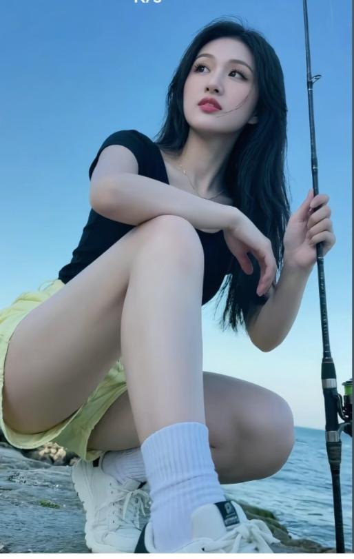 〔爱钓鱼的美女〕钓鱼爱好者太多；老头还有年轻人；其中美女不多见；今天偶遇