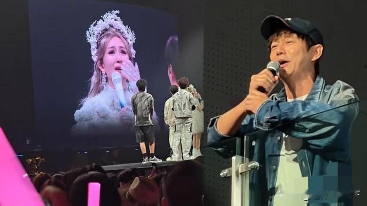 谢娜“装疯卖傻”，硬是把真有事情的何炅给喊过来，拉满“意外现身演唱会现场”的效果