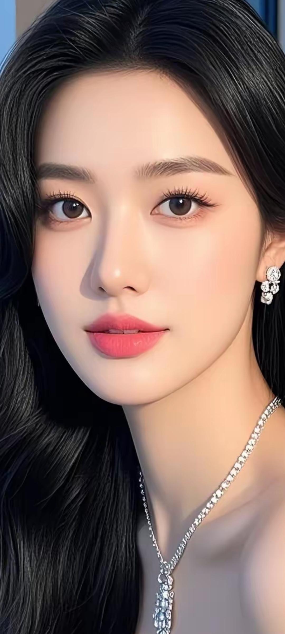 优雅黑发，闪耀珠宝，迷人眼眸，气质满分！