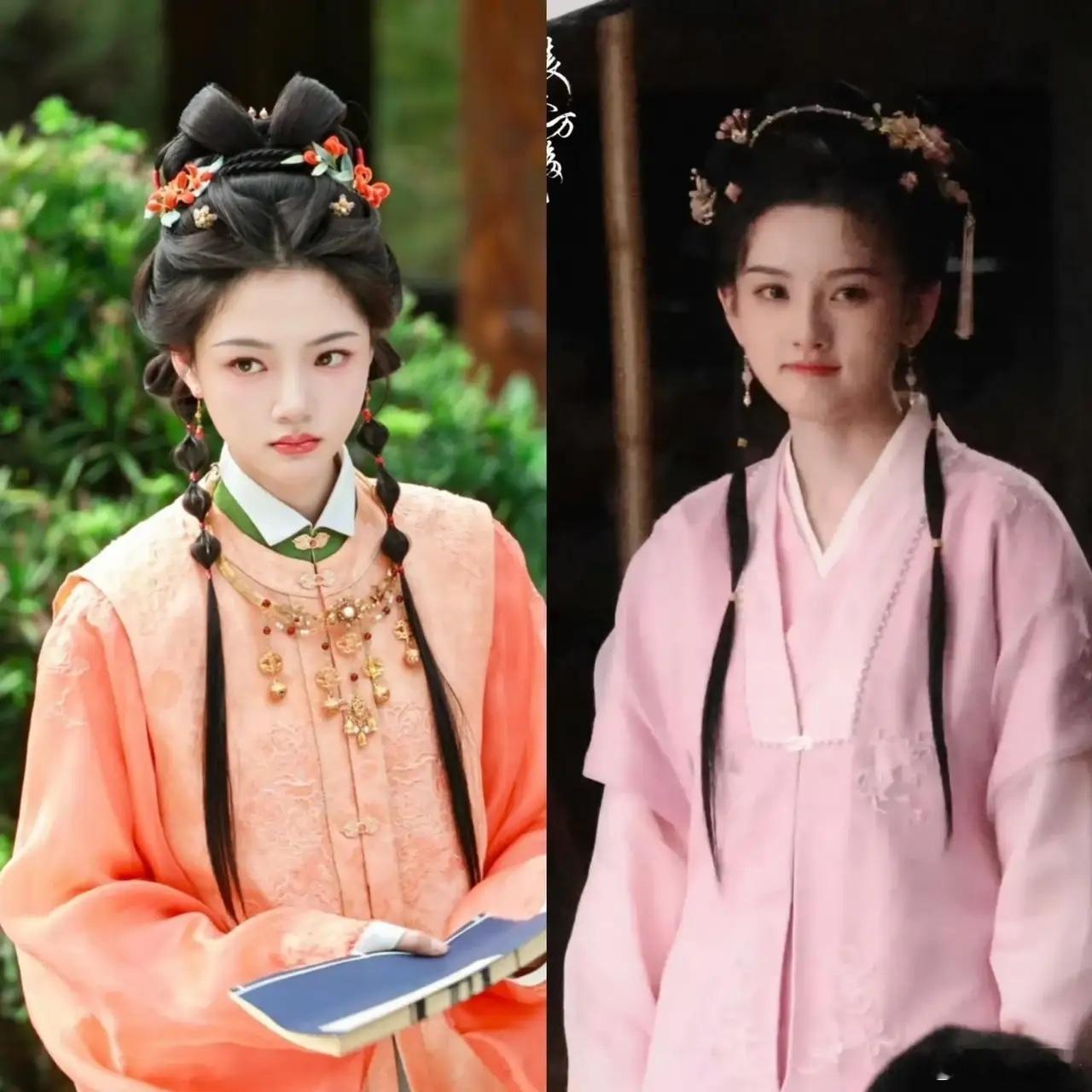 宋祖儿和任敏新剧造型居然“撞款”啦！99年的任敏在《良陈美锦》里，98年的宋祖儿