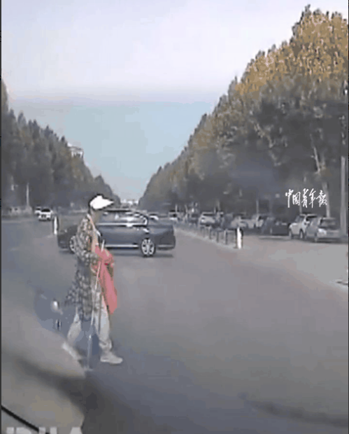 “必须断她财路！”河南，网友开车发现路上老太太疑似碰瓷，趁着老太太发现新目标赶紧