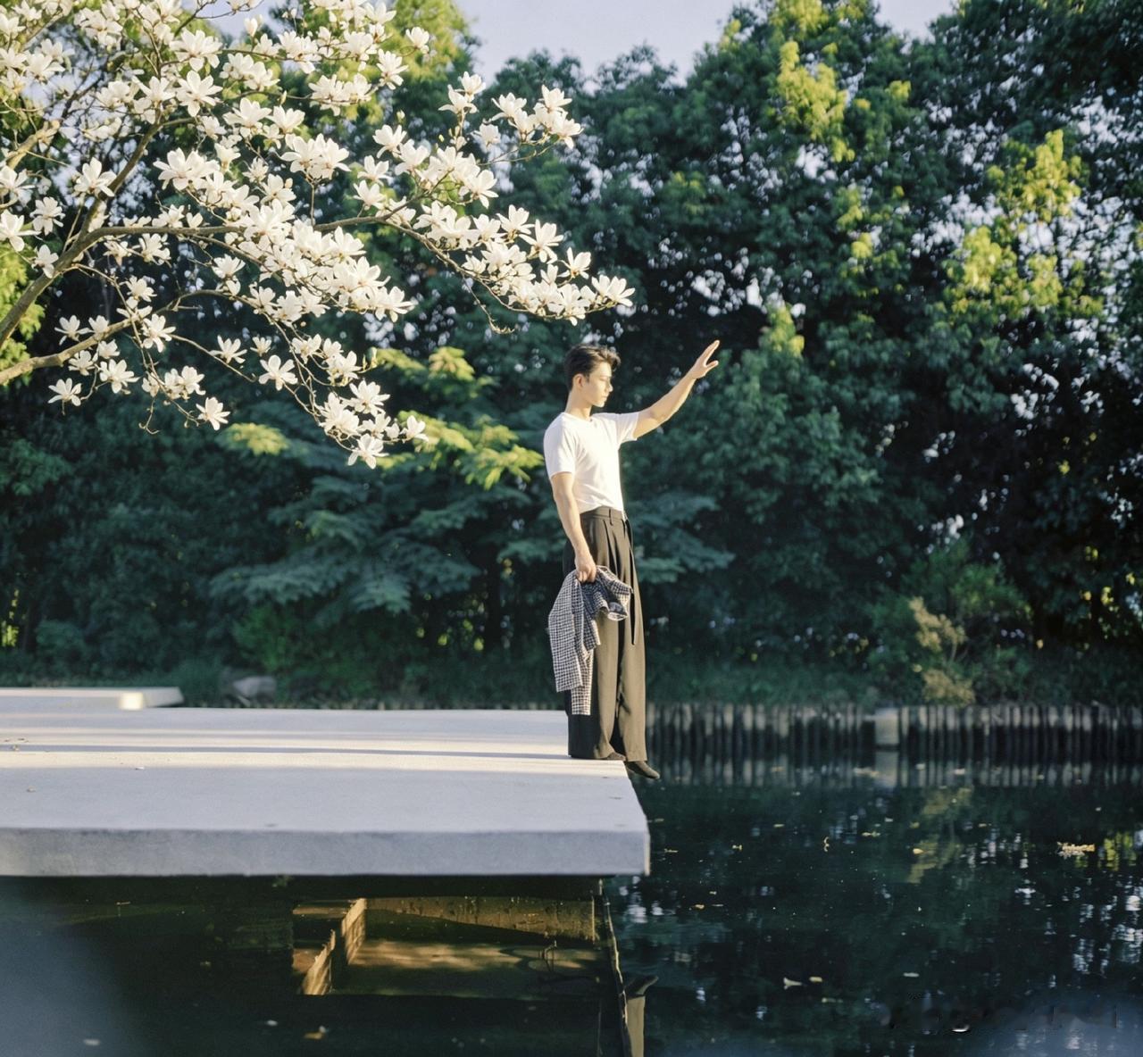 肖战和🌸相映成辉，都忘了原图的样子了，莫名的和谐自然