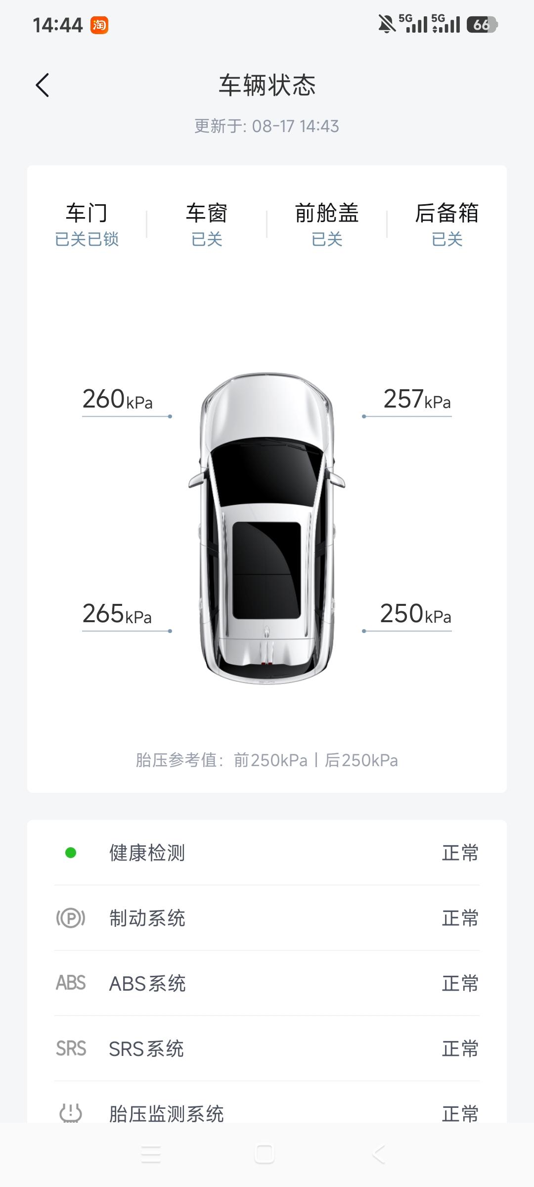 冬天胎压285，盛夏反倒掉到250，轮胎没漏气，这正常吗？求教老司机。