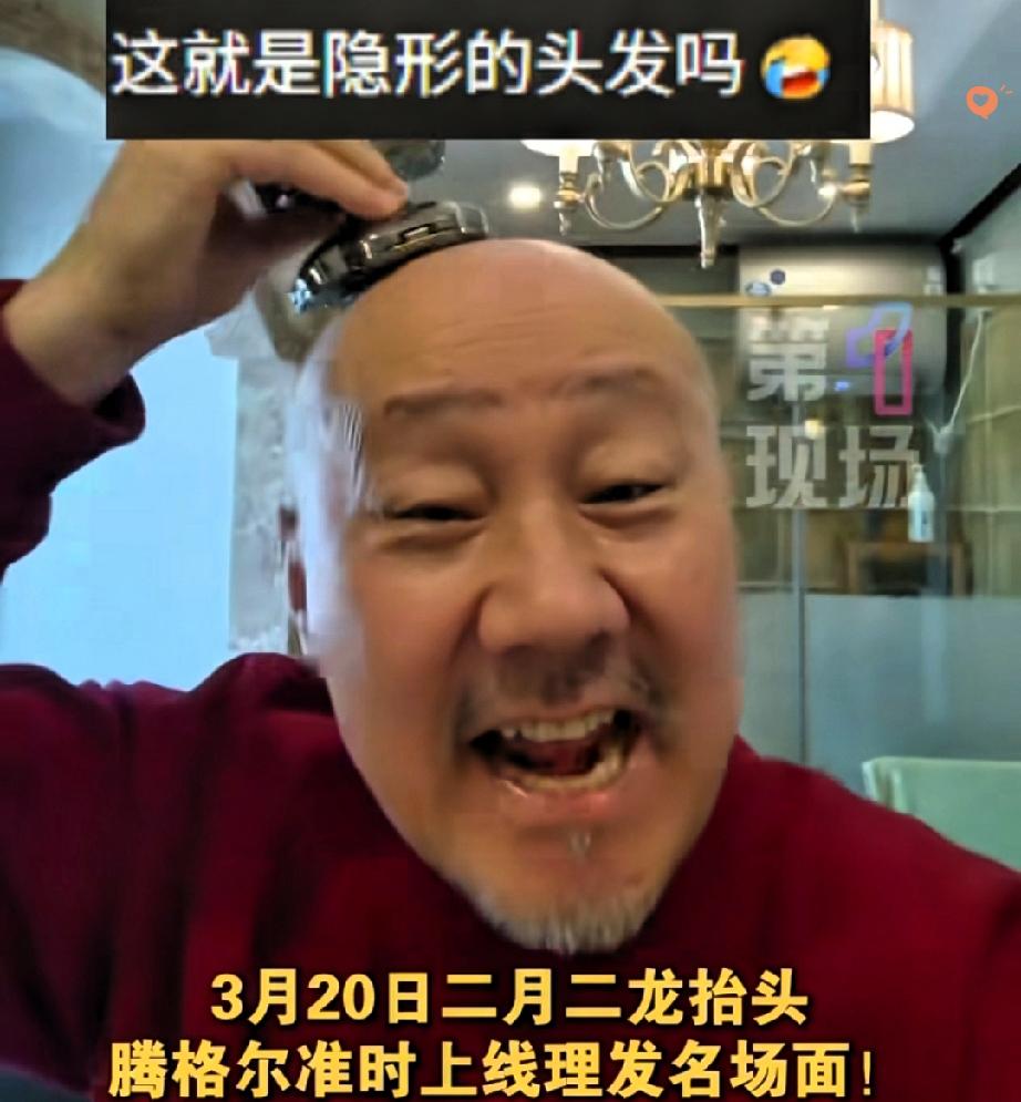 内娱活人天花板！腾格尔二月二剃“隐形头发”，被网友P上林俊杰同款刘海，两大歌