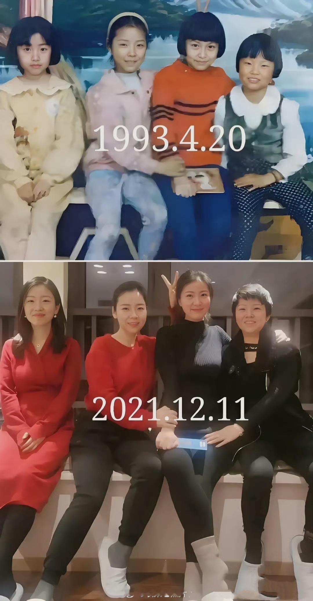30年光阴，四位小学女生变化有多大？看得出小时候丑的，长大却最漂亮。