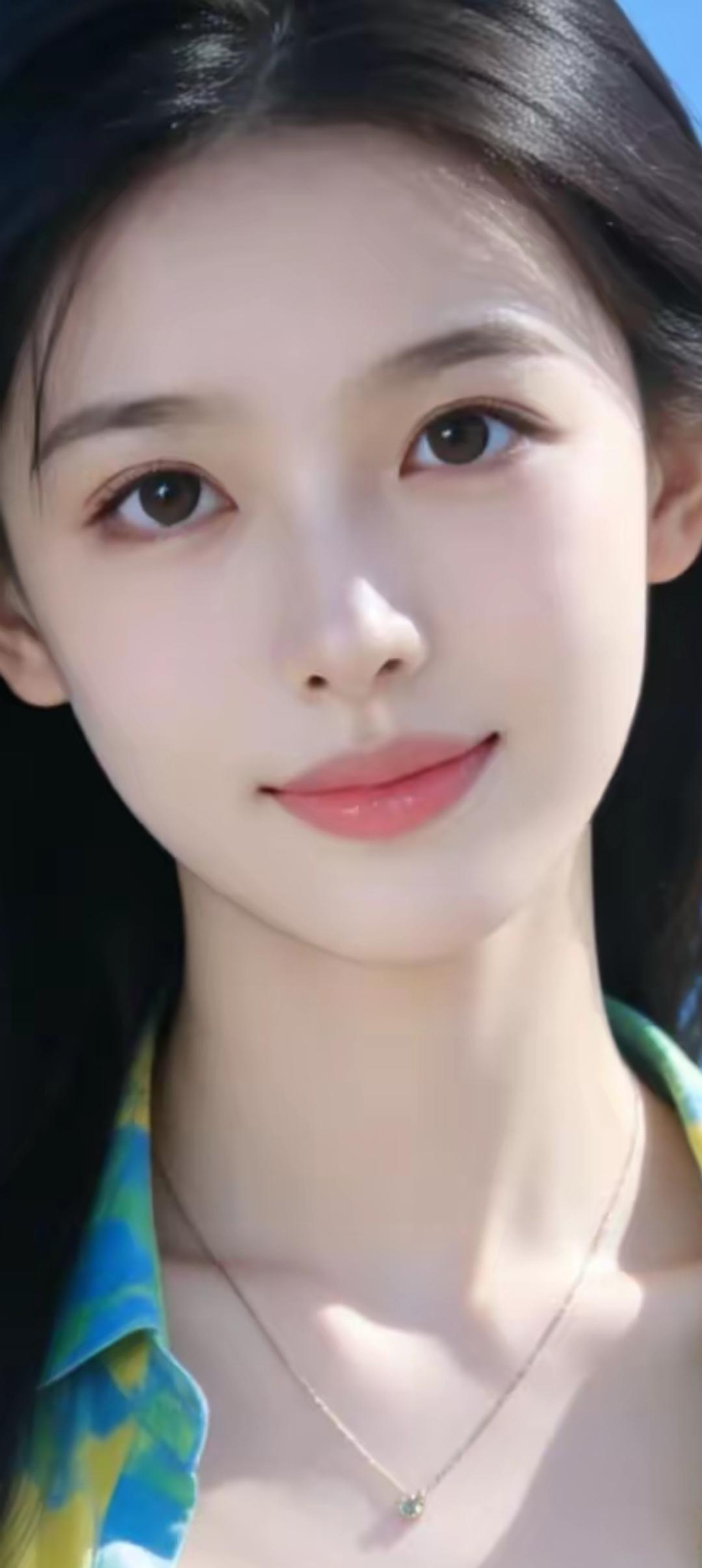 阳光下的清新少女，微笑中透着温暖与美好。