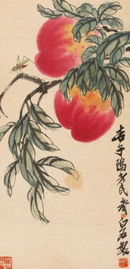 1956年，北京一退休老师，花80块买到一幅齐白石的寿桃画作，临走时还特意让齐白