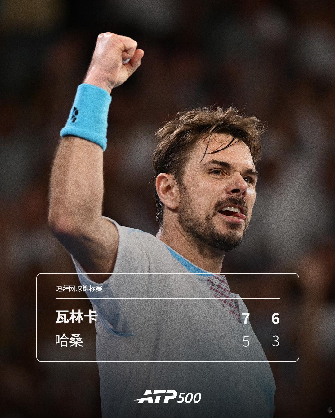 瓦林卡首秀过关✌️ATP500迪拜网球锦标赛男单首轮，2016年赛会冠军瓦林卡