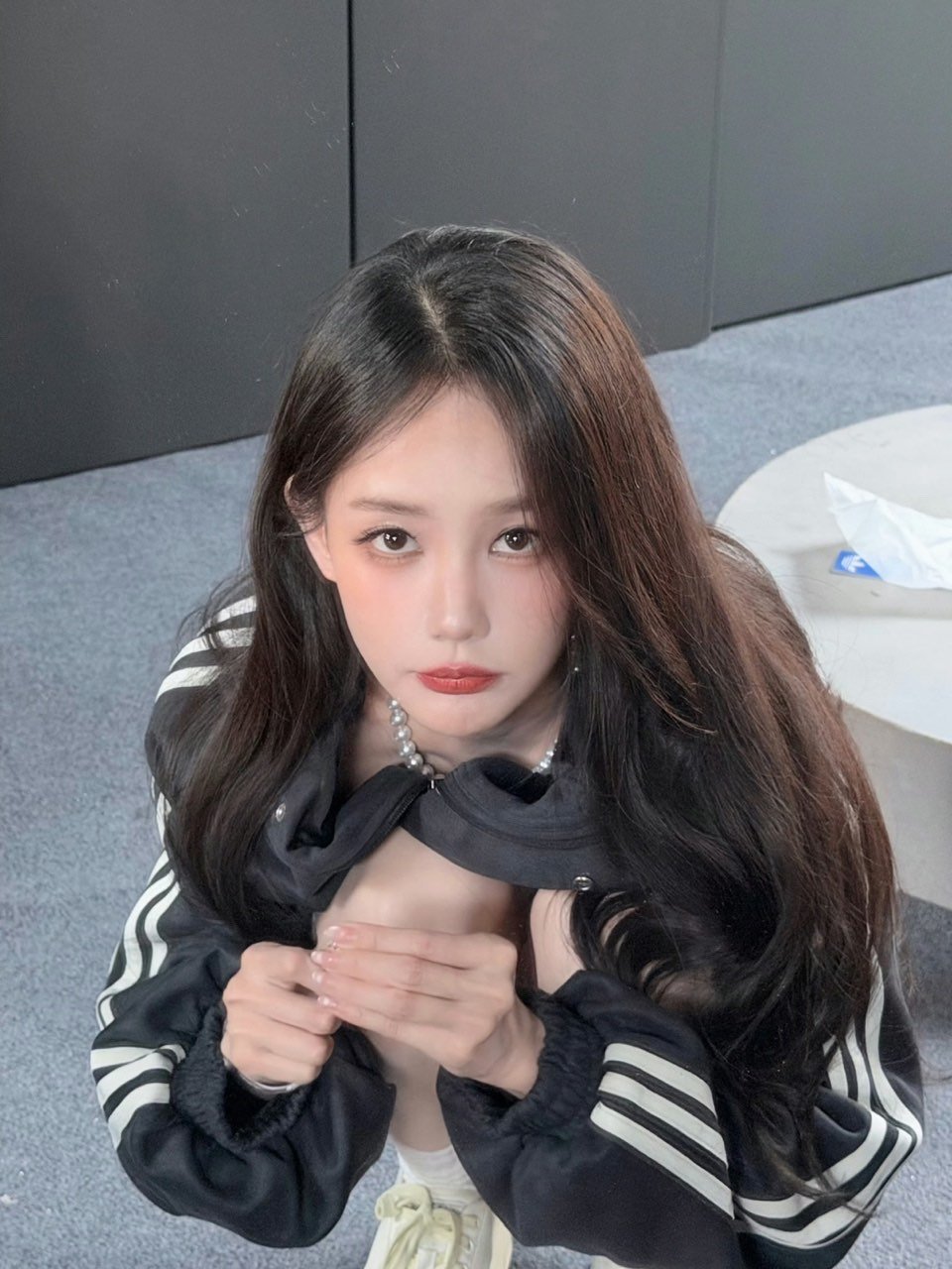 李一桐说去城里办事了李一桐运动装配大珍珠项链好美萌​​​