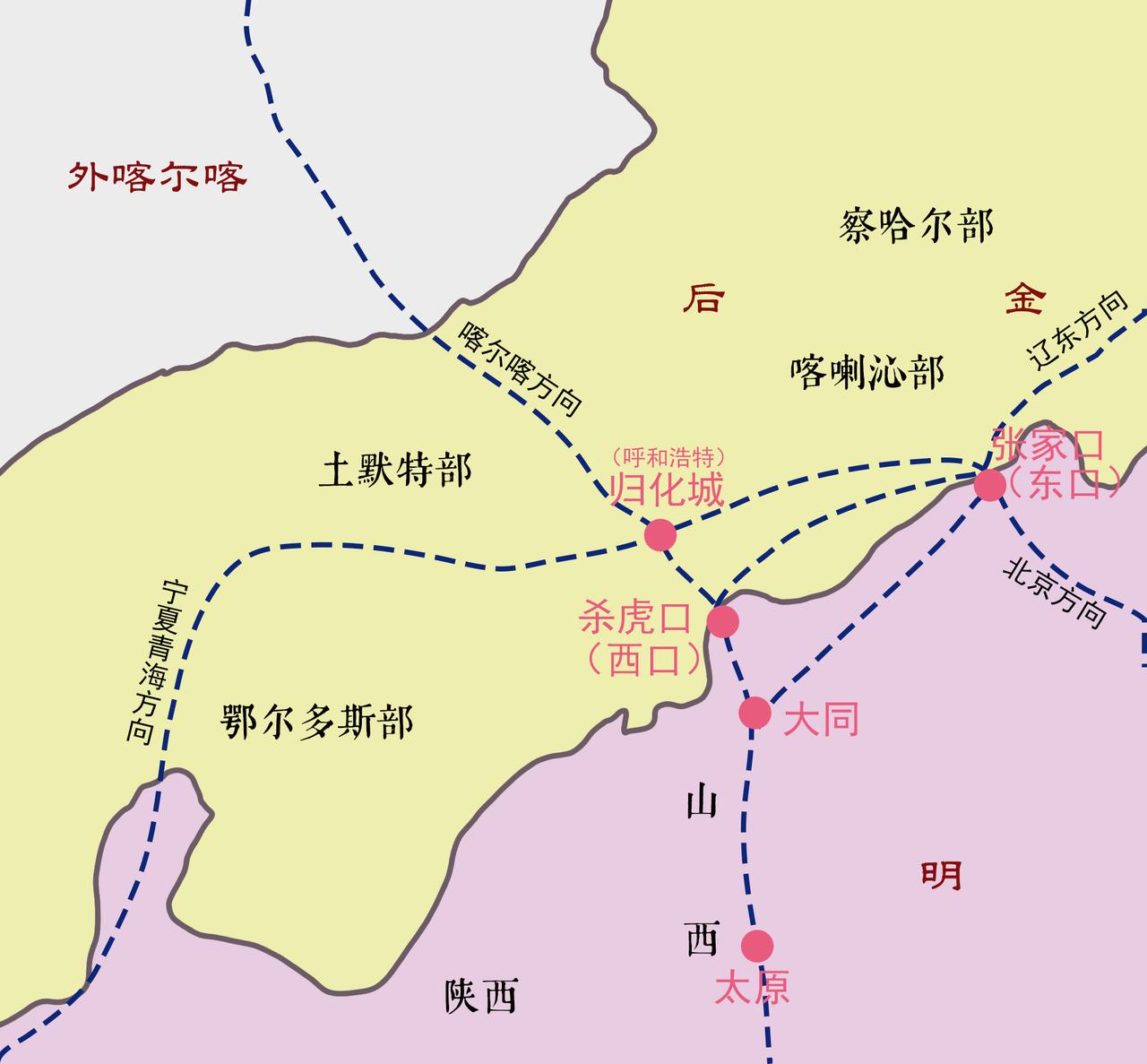 皇太极时期，后金一直寻求和明朝进行贸易。常规的观点认为后金急需要明朝的粮食、铁器