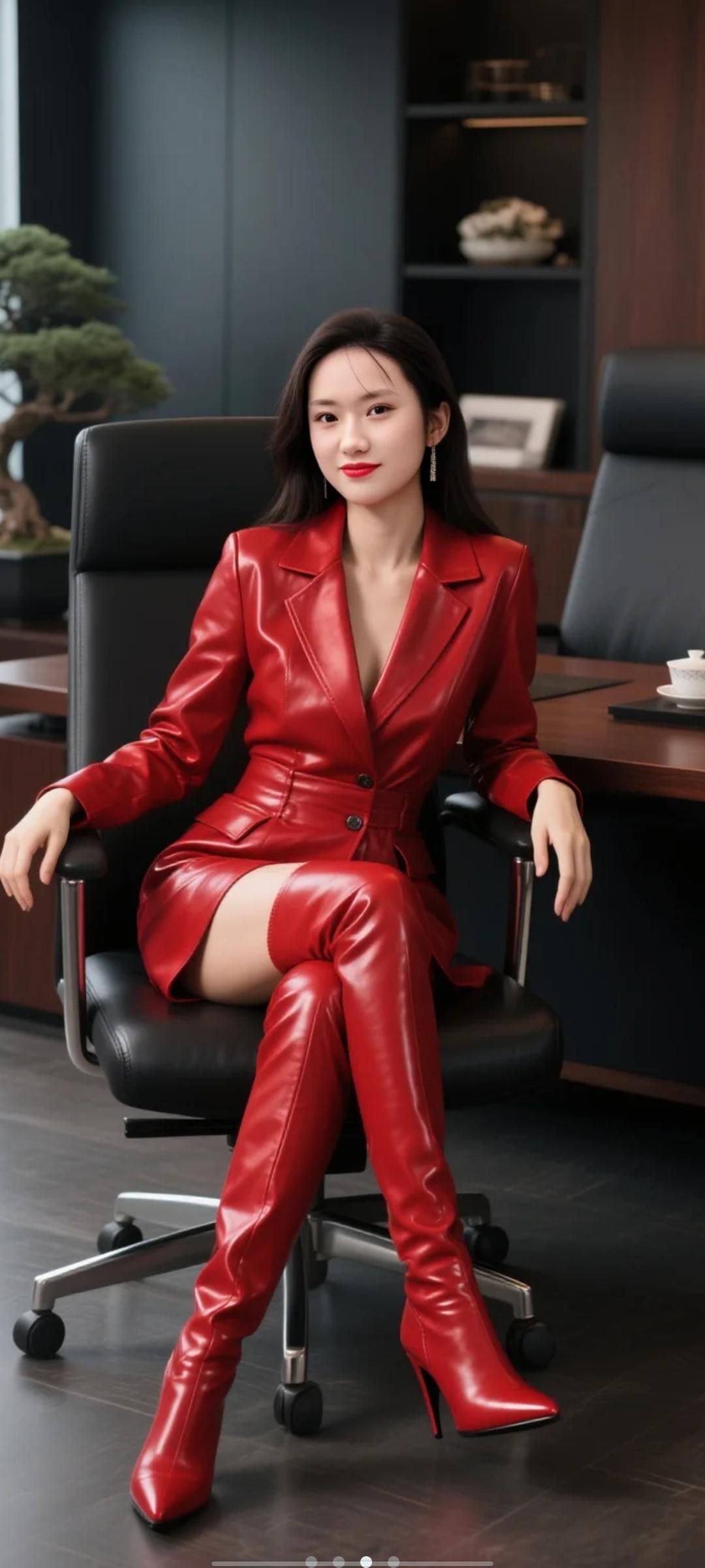 一身红装，好看不好看啊？