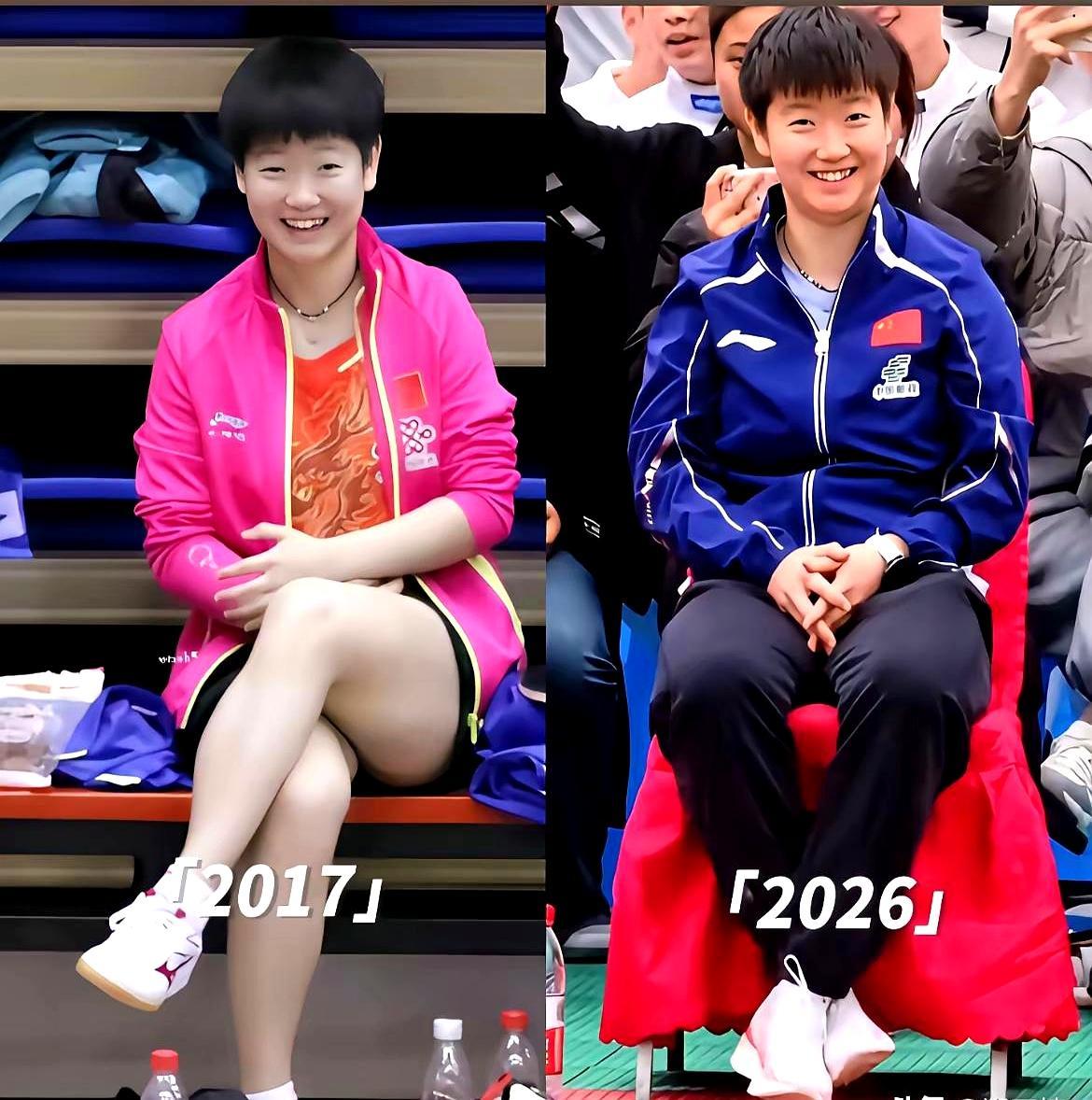 刚刷到莎莎的2017和2026年对比拼图，我揉了三次眼睛都没看出差别。笑起