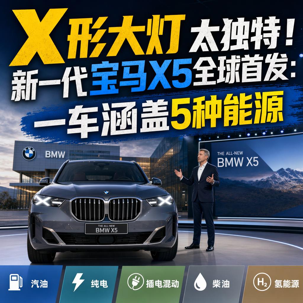 都说宝马的双肾格栅是它最后的倔强，可这次第五代X5把整个前脸都改了，用一对X形大