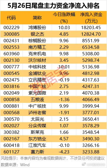 价值投资日志2股尾盘主力资金净流入超1亿元尾盘沪深两市主力资金净流入1