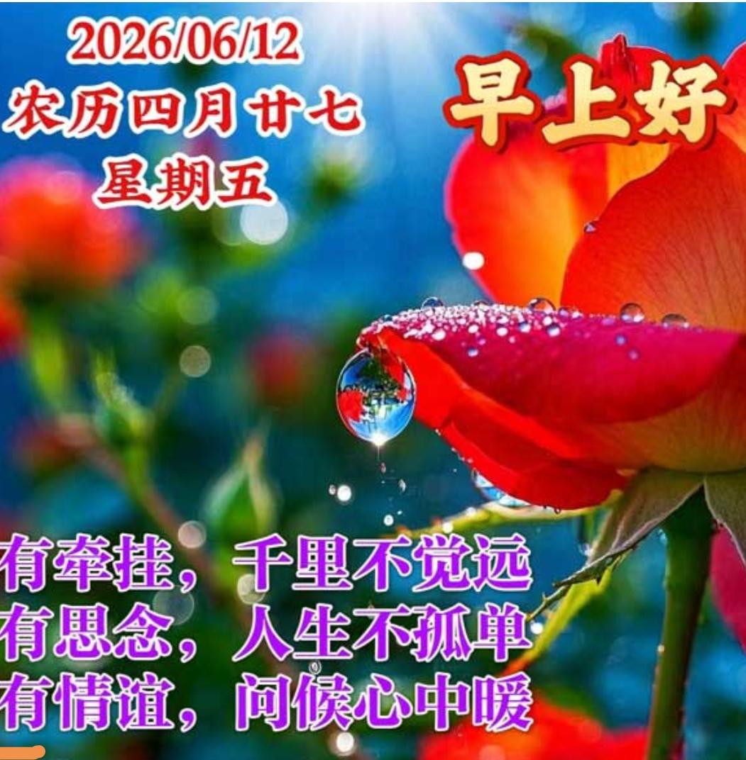春去夏来又一年，清晨问候送吉祥；亲情友情记心中，知心朋友心连心；每日祝福