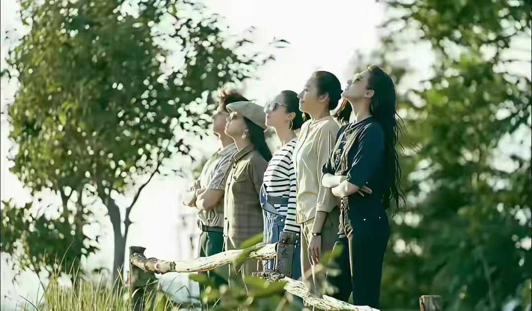 都说刘亦菲体态不好，但是在人群中只能看见她