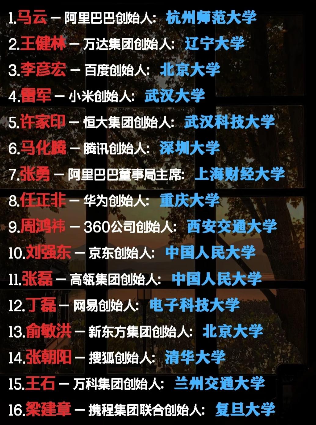 看完这16位商业大佬的母校，才明白读书和成功的联系原来这么有意思当我们细数