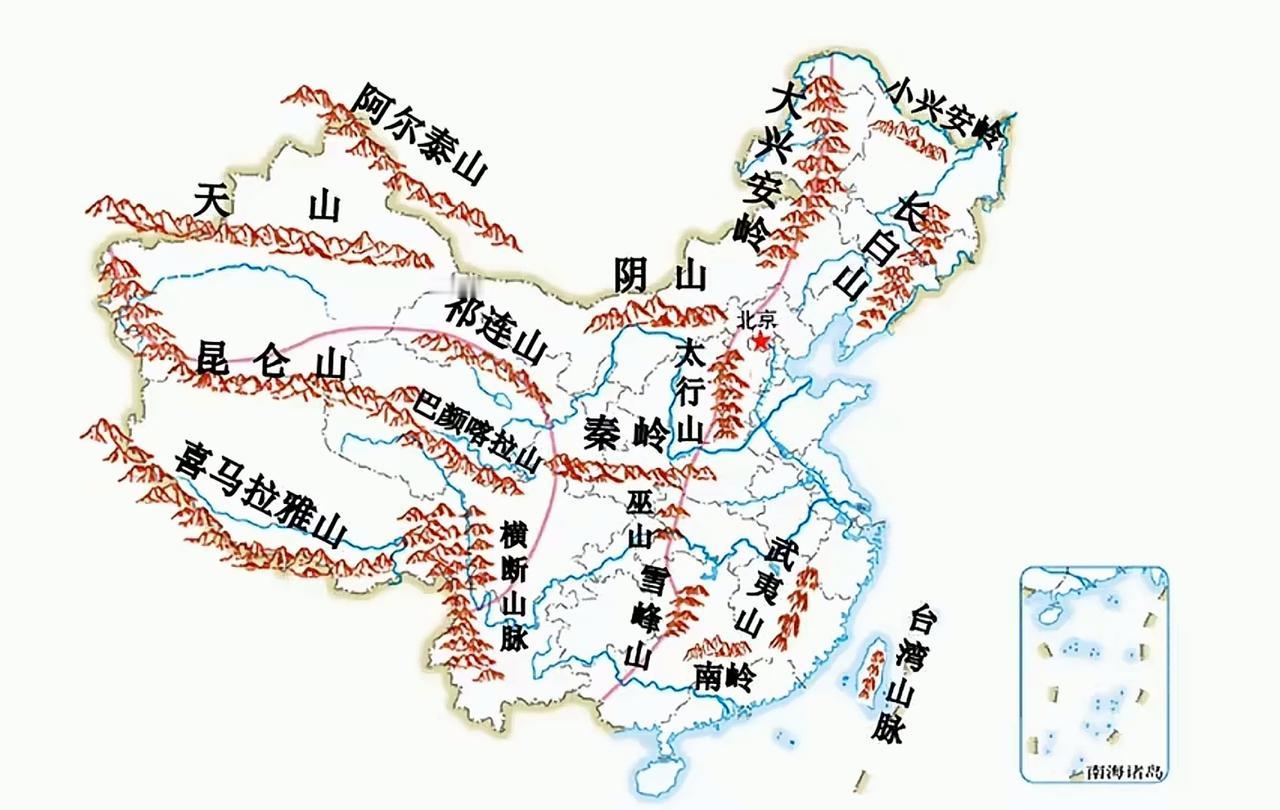 我国十八条主要山脉