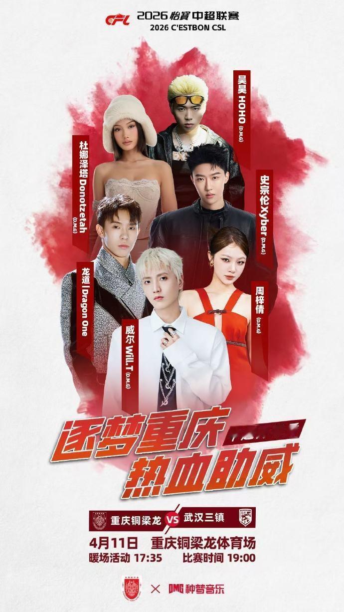 真是孤陋寡闻了，这里面我居然一个人都不认识！！重庆铜梁龙主场将在4月11日对