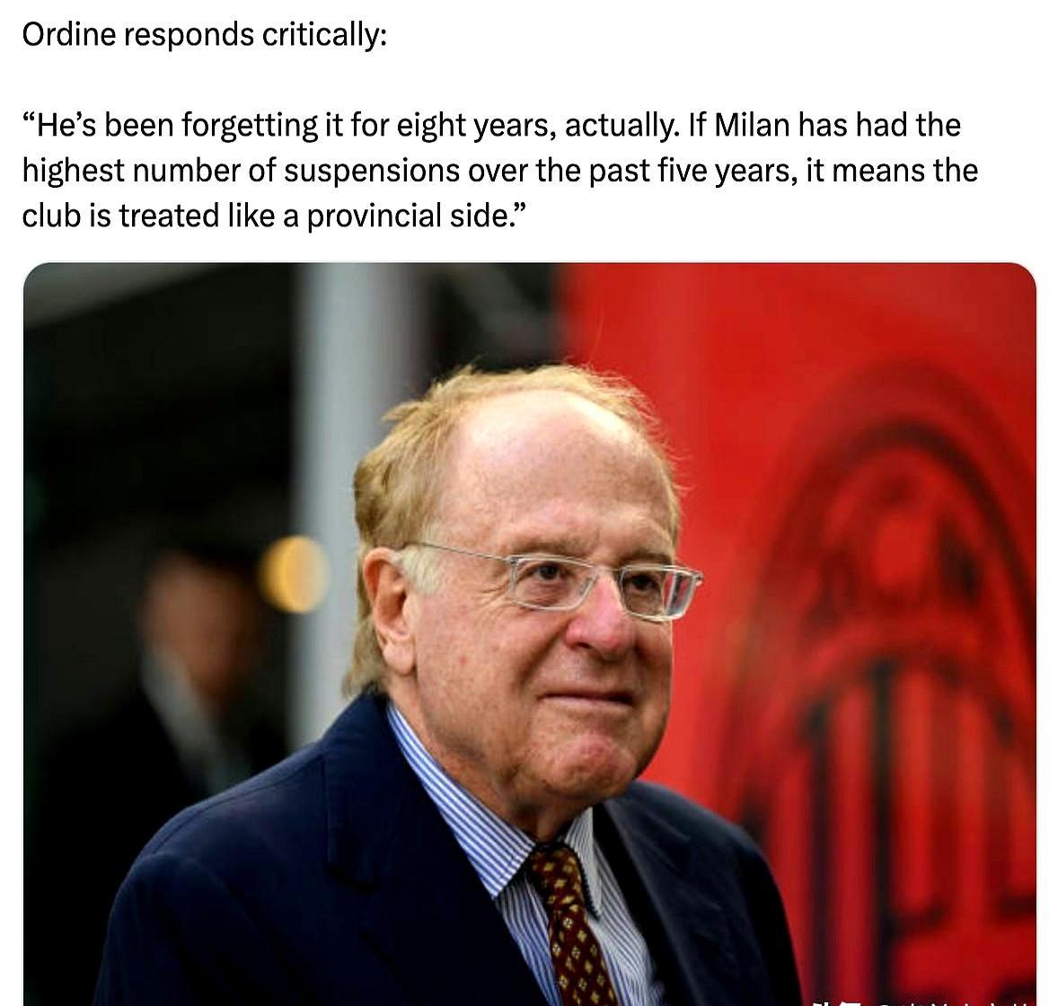 当了八年AC米兰主席，他竟然说有时会忘了这事。这话点燃了球迷的火。人家主席