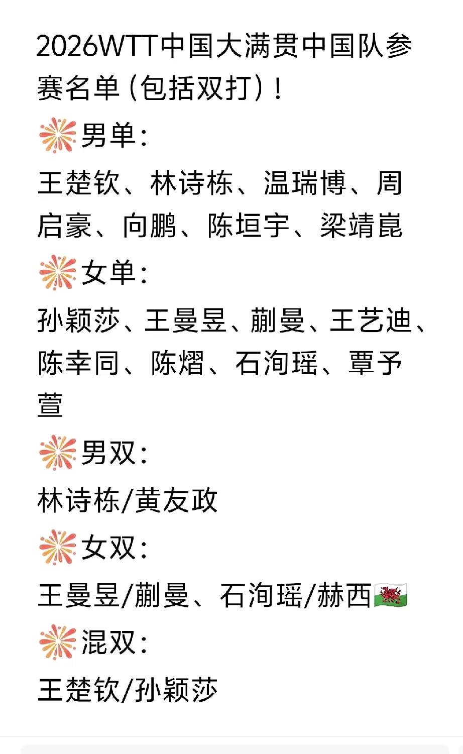 亚运会王楚钦/孙颖莎出战混双，中国大满贯出战混双亚运会打混双主要是争冠军拿金牌