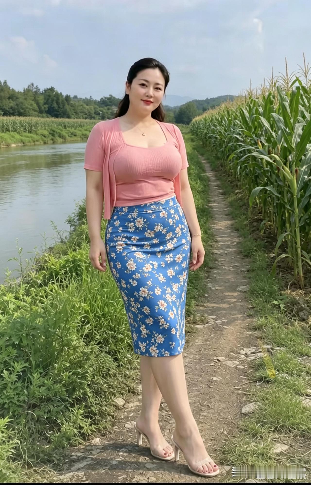 老家河边玉米地小路，夏日乡间慢走太治愈，分享乡间散心好去处我回乡下老家小住，