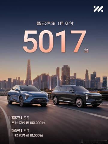 智己1月交付了5017台新车，不如前几个月的数据亮眼不过1月对于智己来说依然有