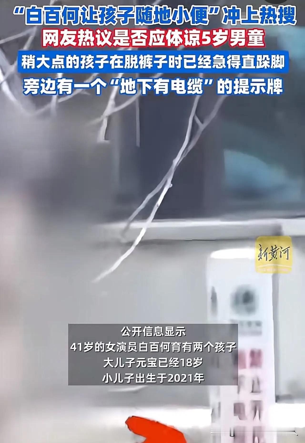 这点小事情，没必要上纲上线吧！演员白百何，带孩子上公园玩的时候，孩子尿急找不