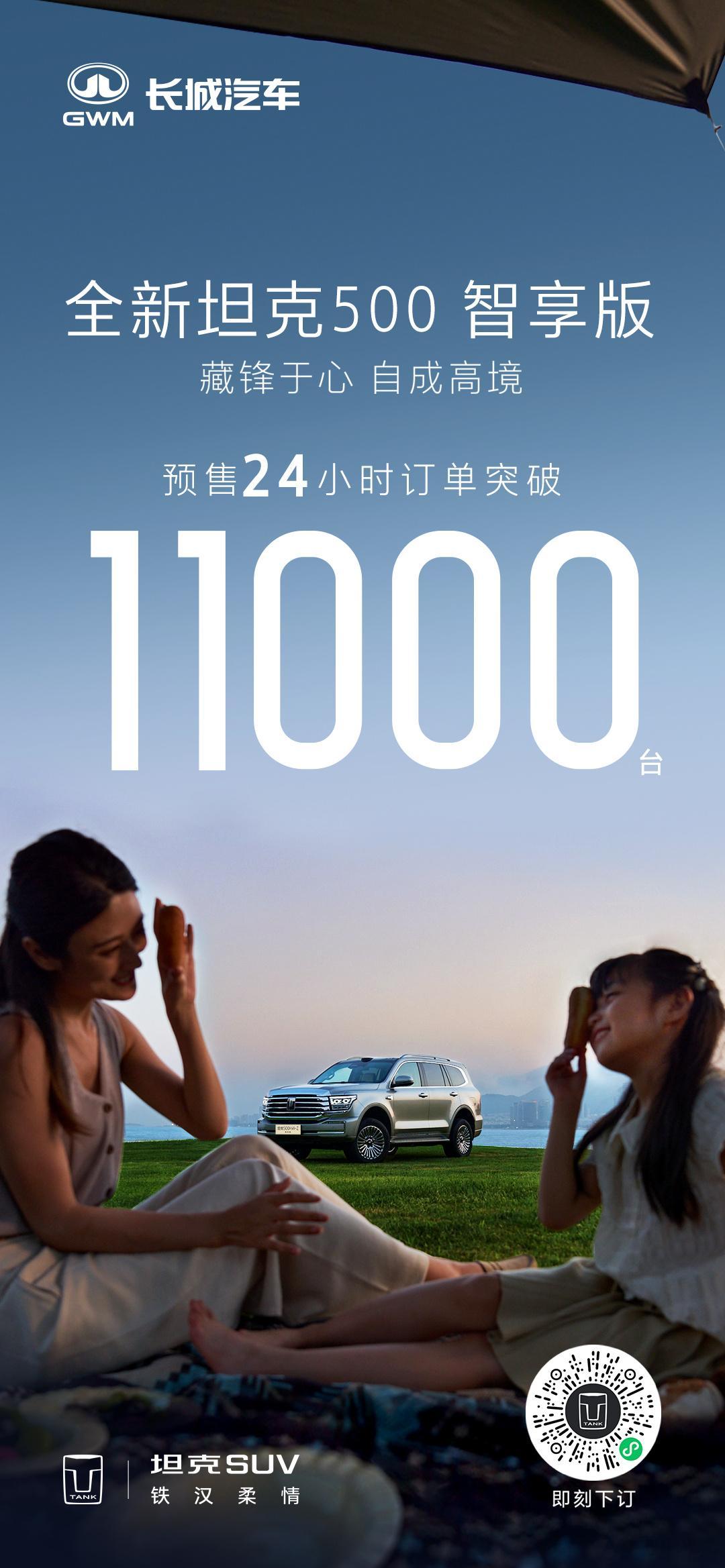 24小时订单突破11000单全场景智能豪华越野SUV开启越野下一个时代坦克500