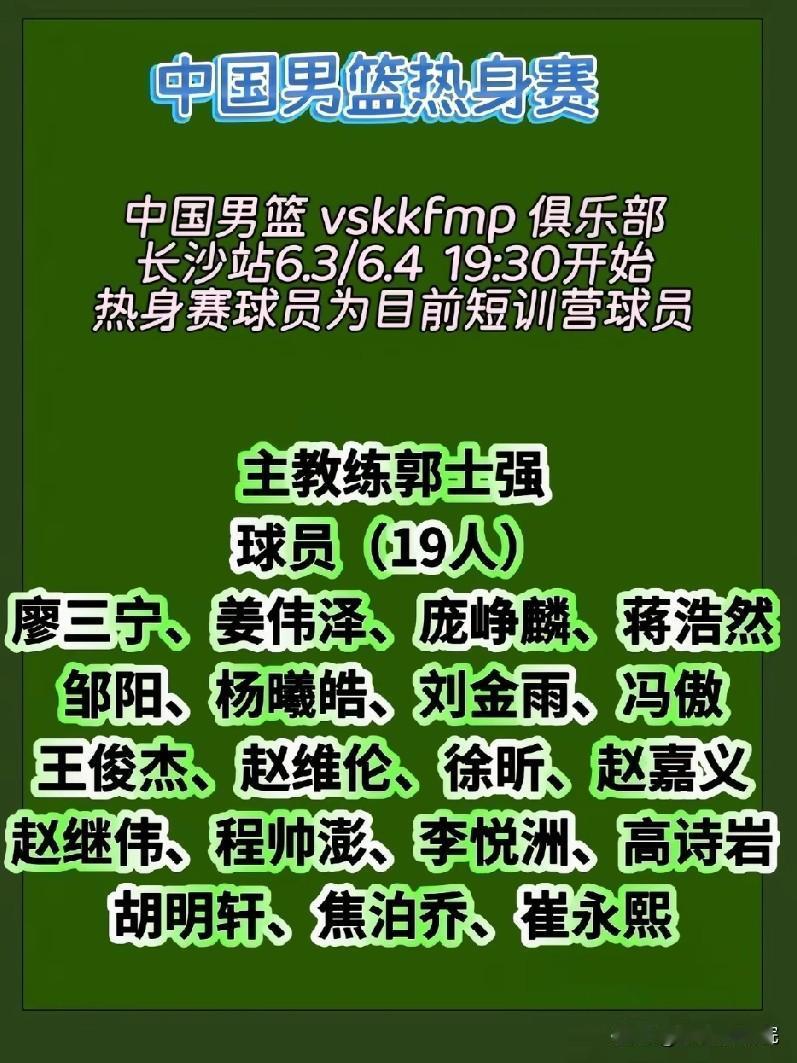 中国男篮长沙站12人大名单预测！中国男篮已经前往长沙备战接下来对阵塞尔维亚俱
