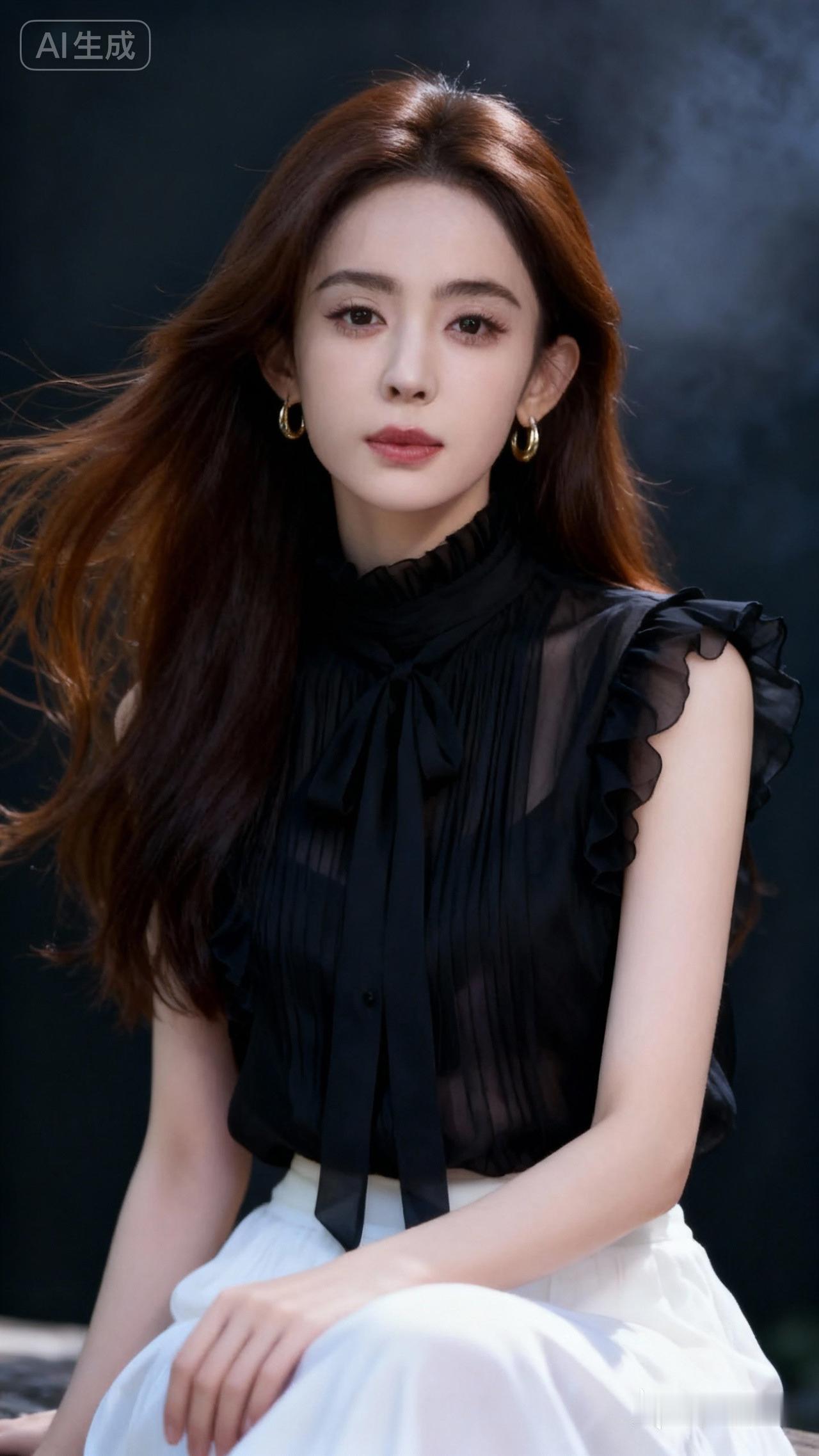 优雅黑纱上衣搭配白裙，尽显时尚与柔美！