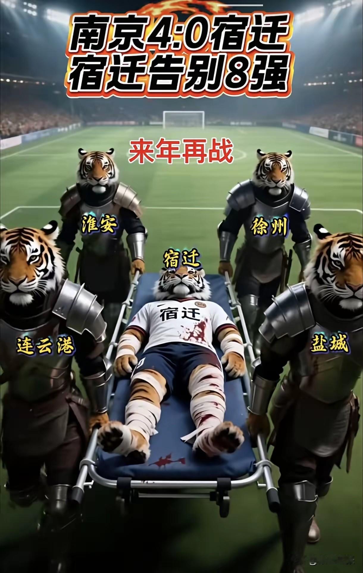 苏超比赛真是梗多多！江苏城市足球联赛将“散装江苏”氛围烘托到极致。宿迁队颇为凄惨